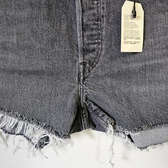 NWT LEVI'S PREMIUM 501 SHORTS RAW HEM WASHED BLACK - Picture 7 of 16